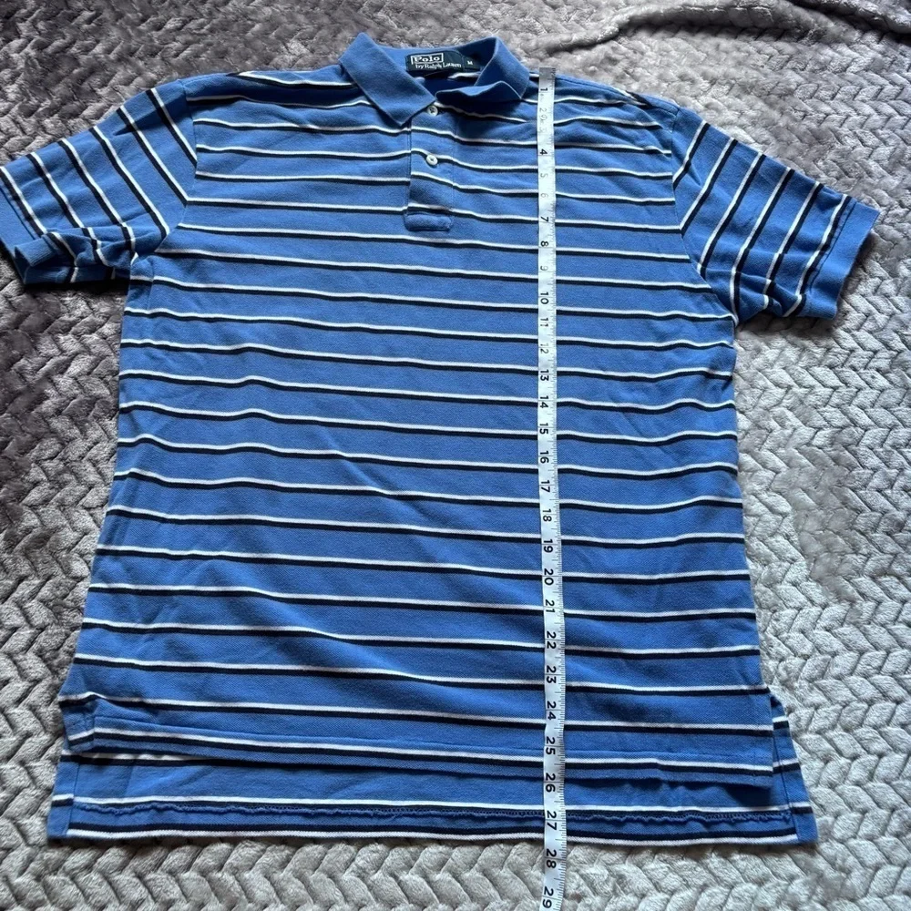 ⭐️⭐️⭐️Men’s Polo by Ralph Lauren baby blue navy striped polo size Medium